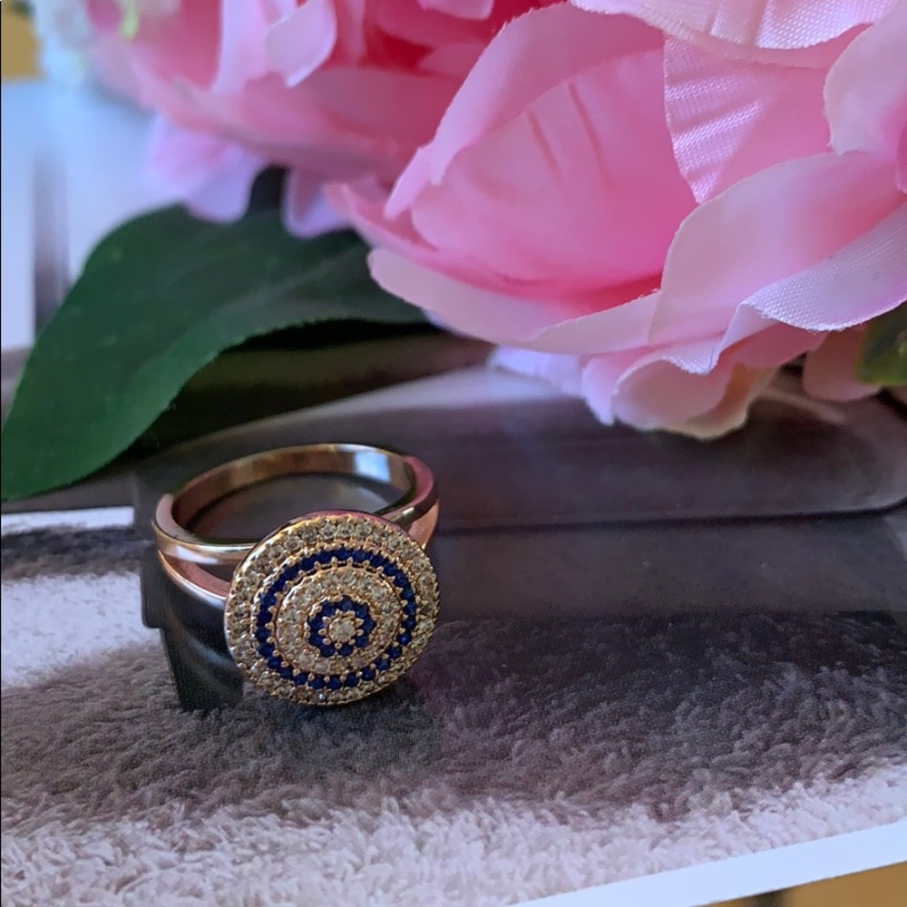 Blue and gold diamond women’s ring size 6